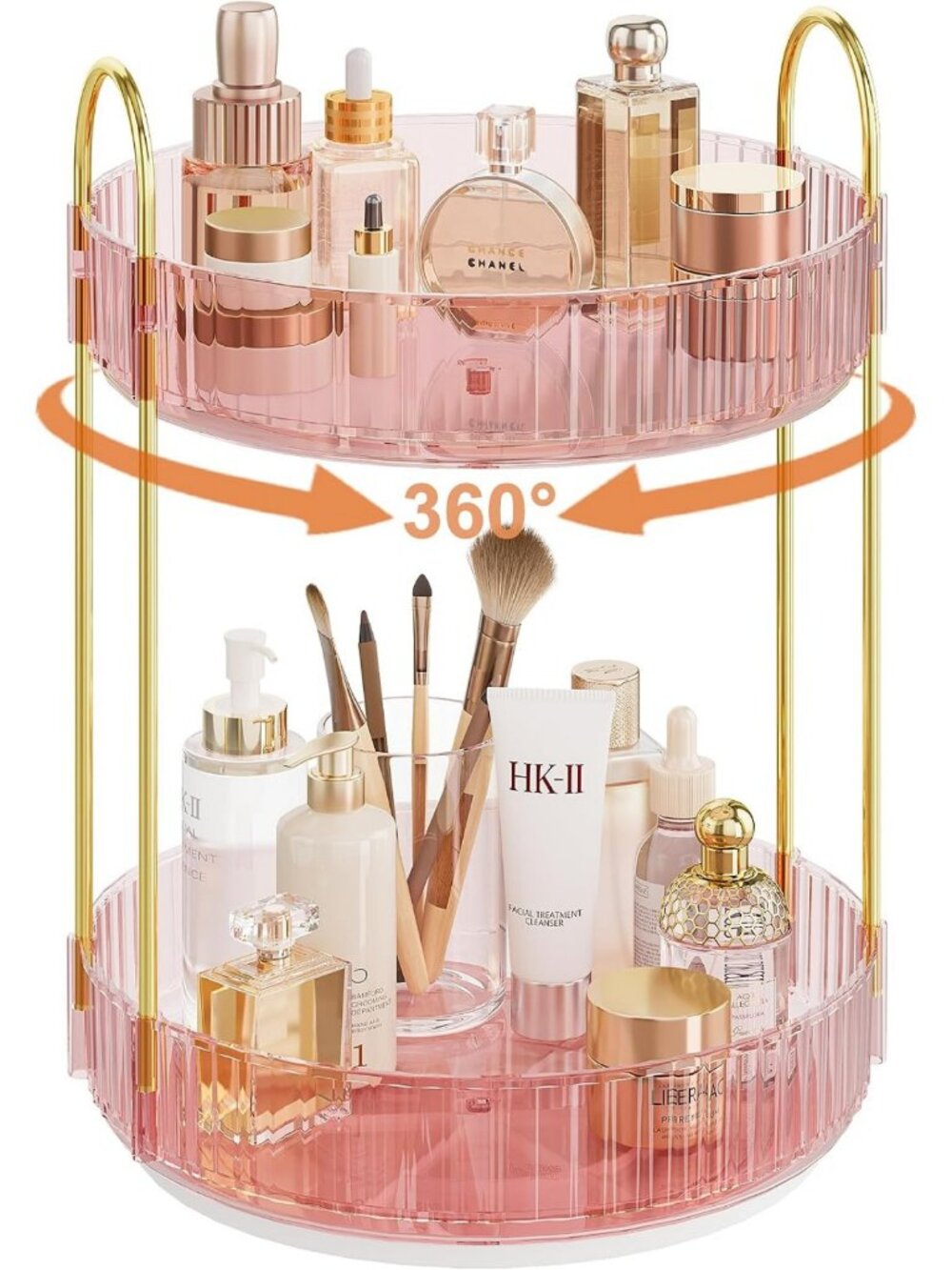 Rotating Makeup Organizer & Skincare Storage - Stylish Countertop Solution